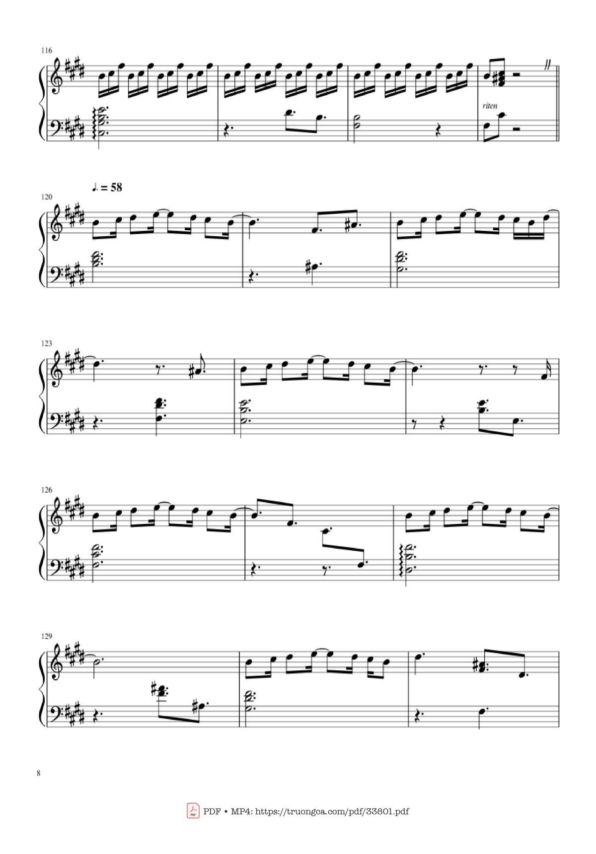 Page 8 of the piano sheet music PDF Piano – Sparkle Kimi no Na wa - (君の名は) piano by Cover by TheIshter Sheets by Bomb & Kou