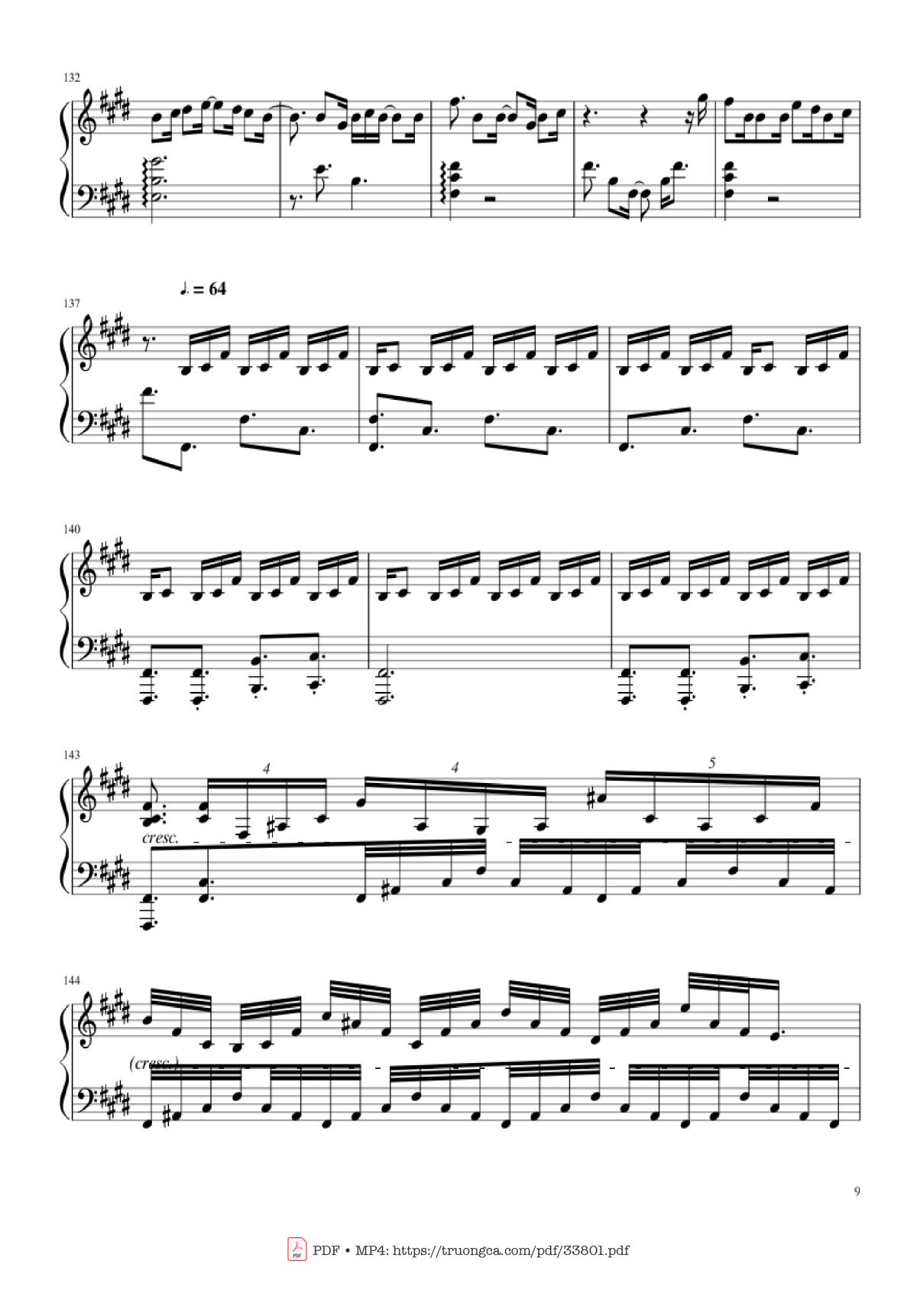 Page 9 of the piano sheet music PDF Piano – Sparkle Kimi no Na wa - (君の名は) piano by Cover by TheIshter Sheets by Bomb & Kou