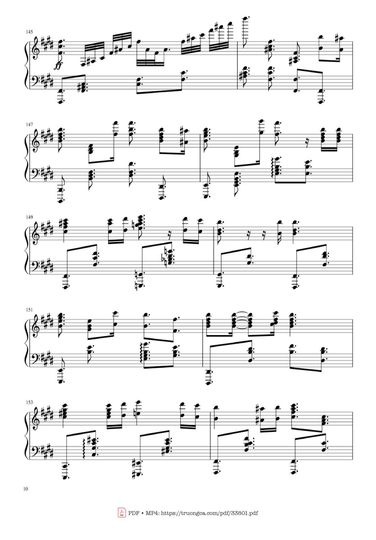 Page 10 of the piano sheet music PDF Piano – Sparkle Kimi no Na wa - (君の名は) piano by Cover by TheIshter Sheets by Bomb & Kou