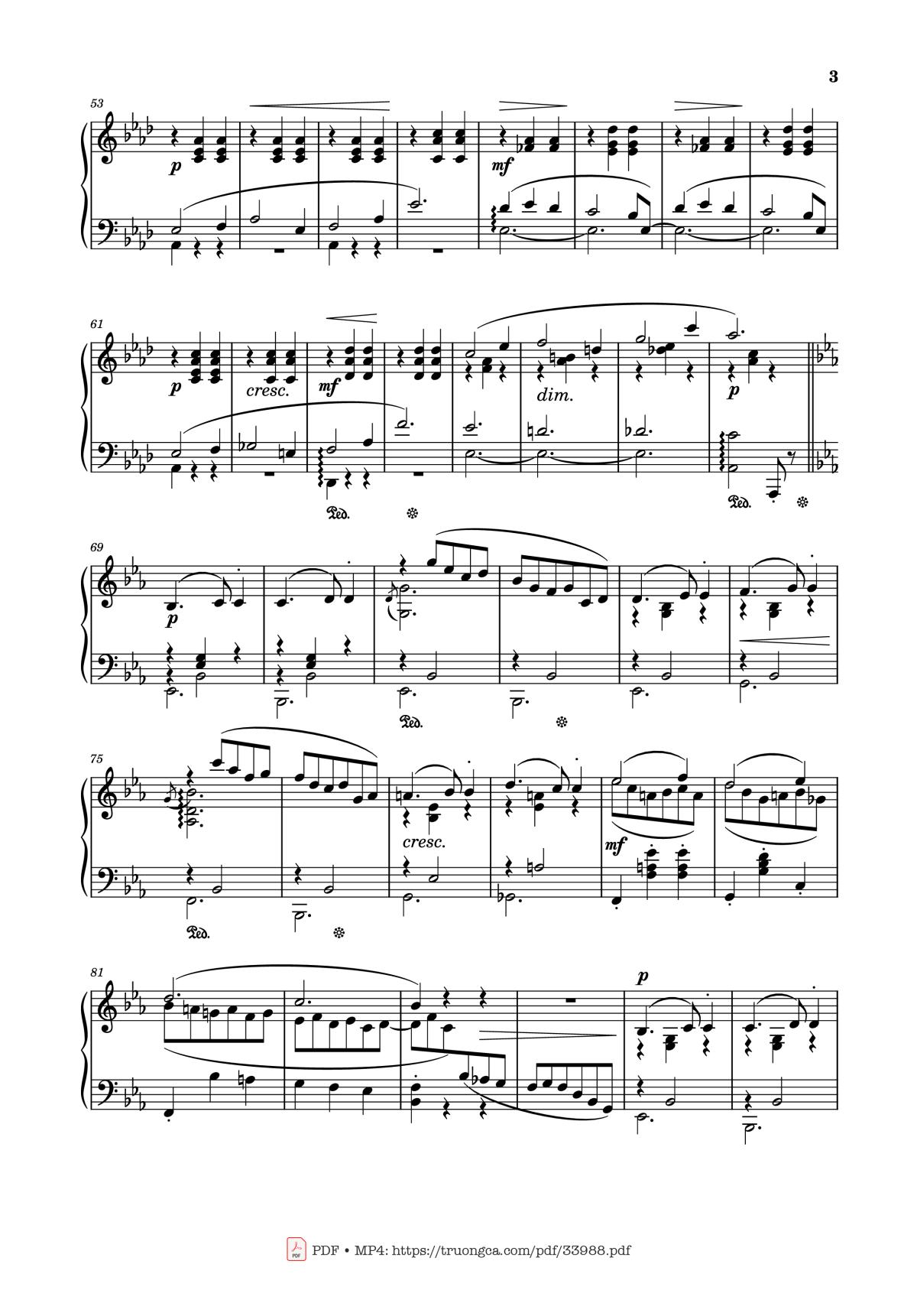Page 3 of the piano sheet music PDF Piano – Valse Caressante in E♭ Major Piano by Ottorino Respighi