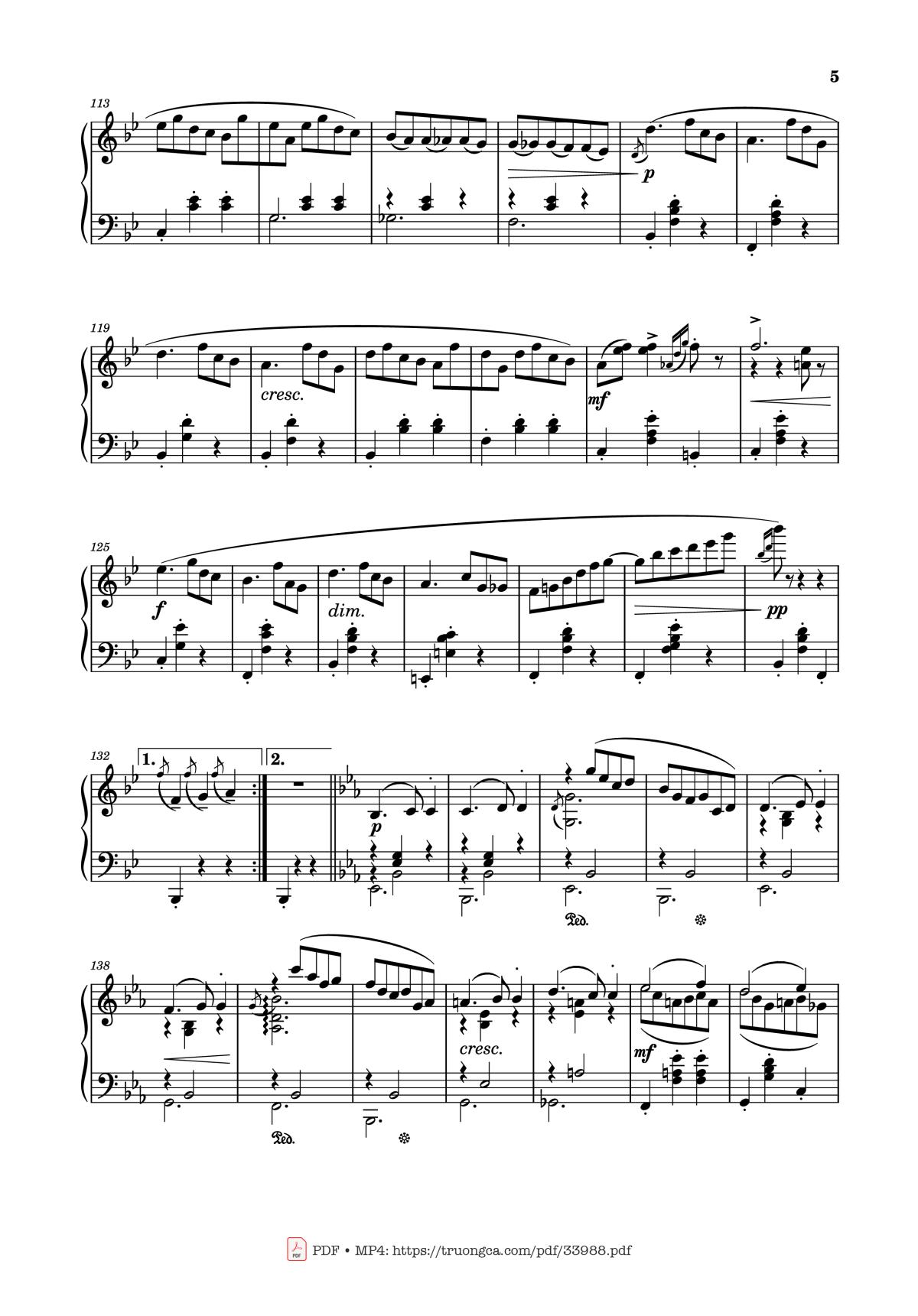 Page 5 of the piano sheet music PDF Piano – Valse Caressante in E♭ Major Piano by Ottorino Respighi