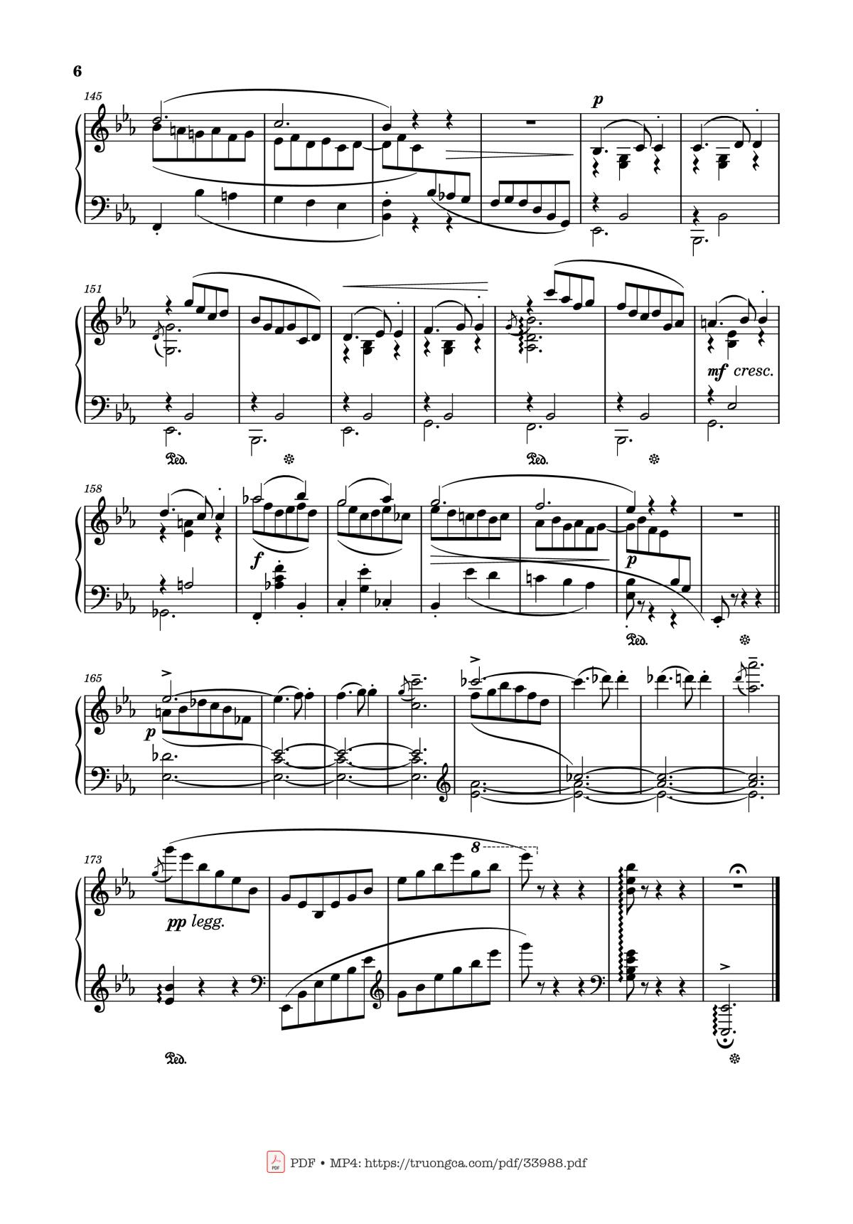 Page 6 of the piano sheet music PDF Piano – Valse Caressante in E♭ Major Piano by Ottorino Respighi
