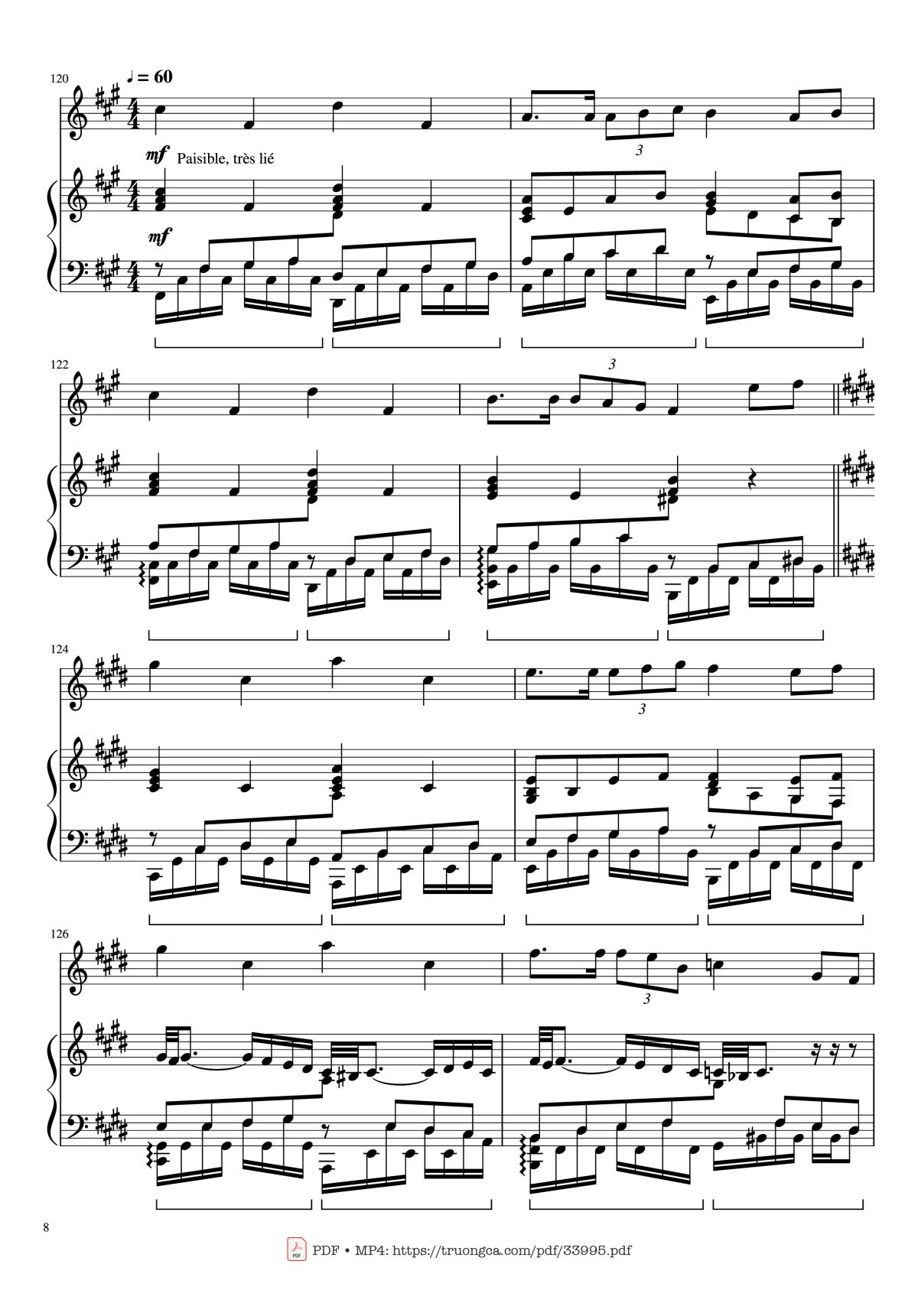 Page 8 of the piano sheet music PDF Piano – Pirates of the Caribbean Piano & Violin by Hans Zimmer