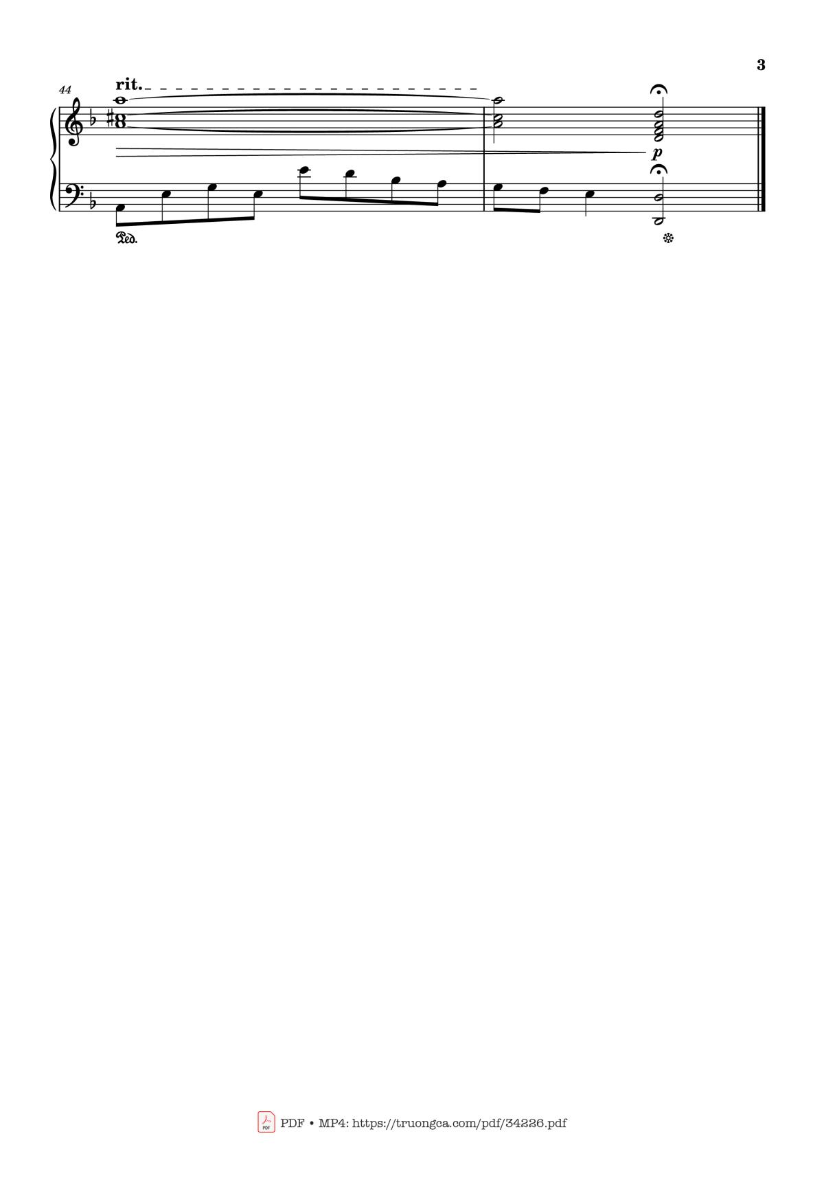 Page 3 of the piano sheet music PDF Piano – Woman in Love Piano by Robin Hugh Gibb