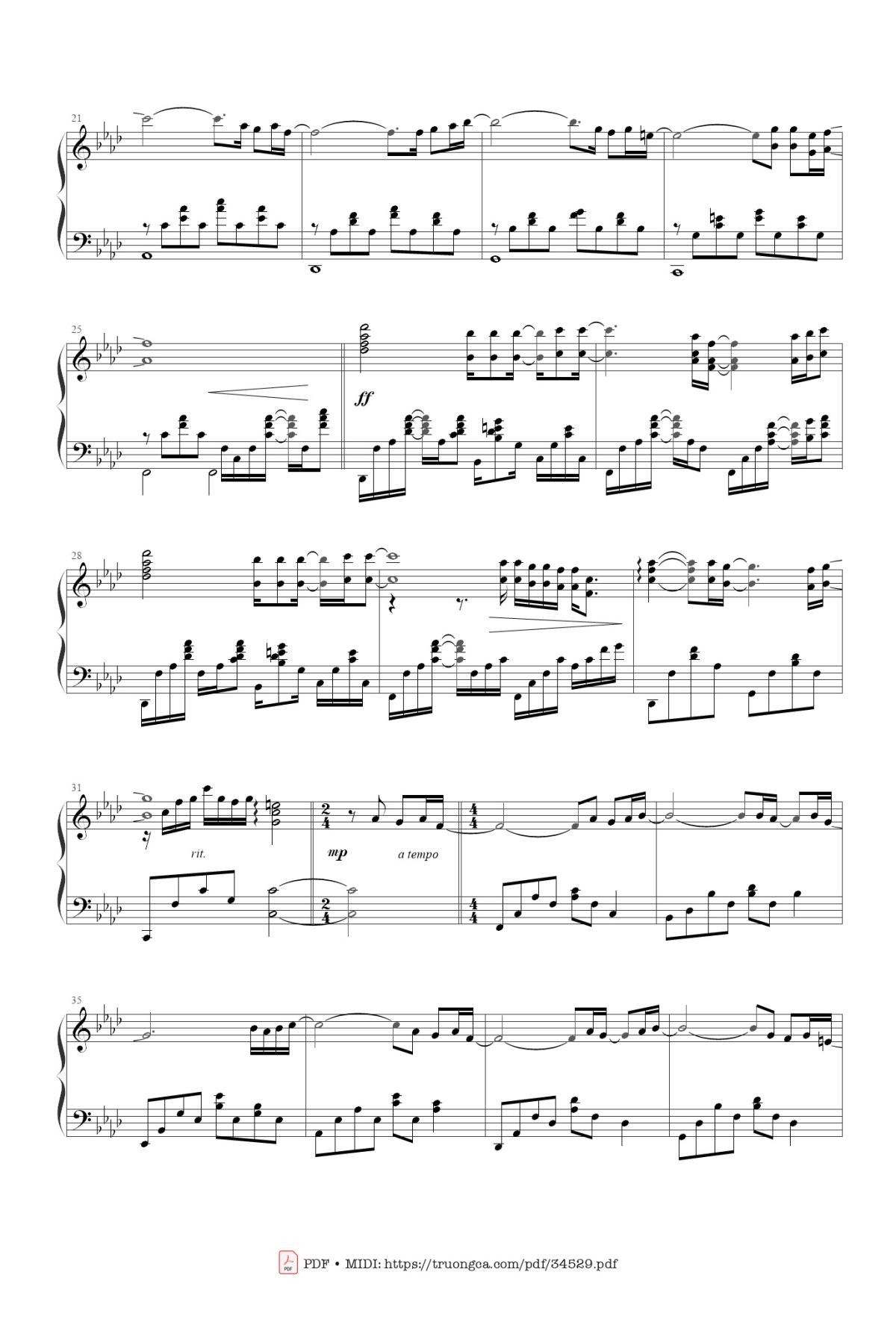 Page 2 of the piano sheet music PDF – Magic boulevard Piano by François Feldman