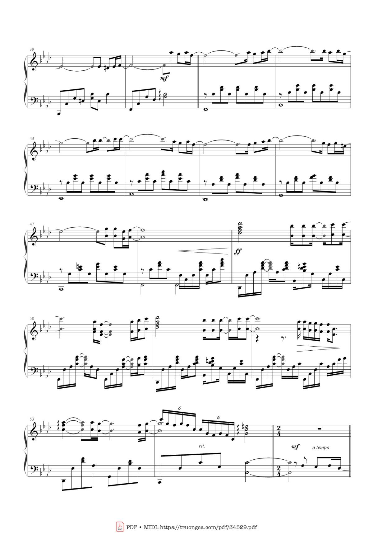 Page 3 of the piano sheet music PDF – Magic boulevard Piano by François Feldman