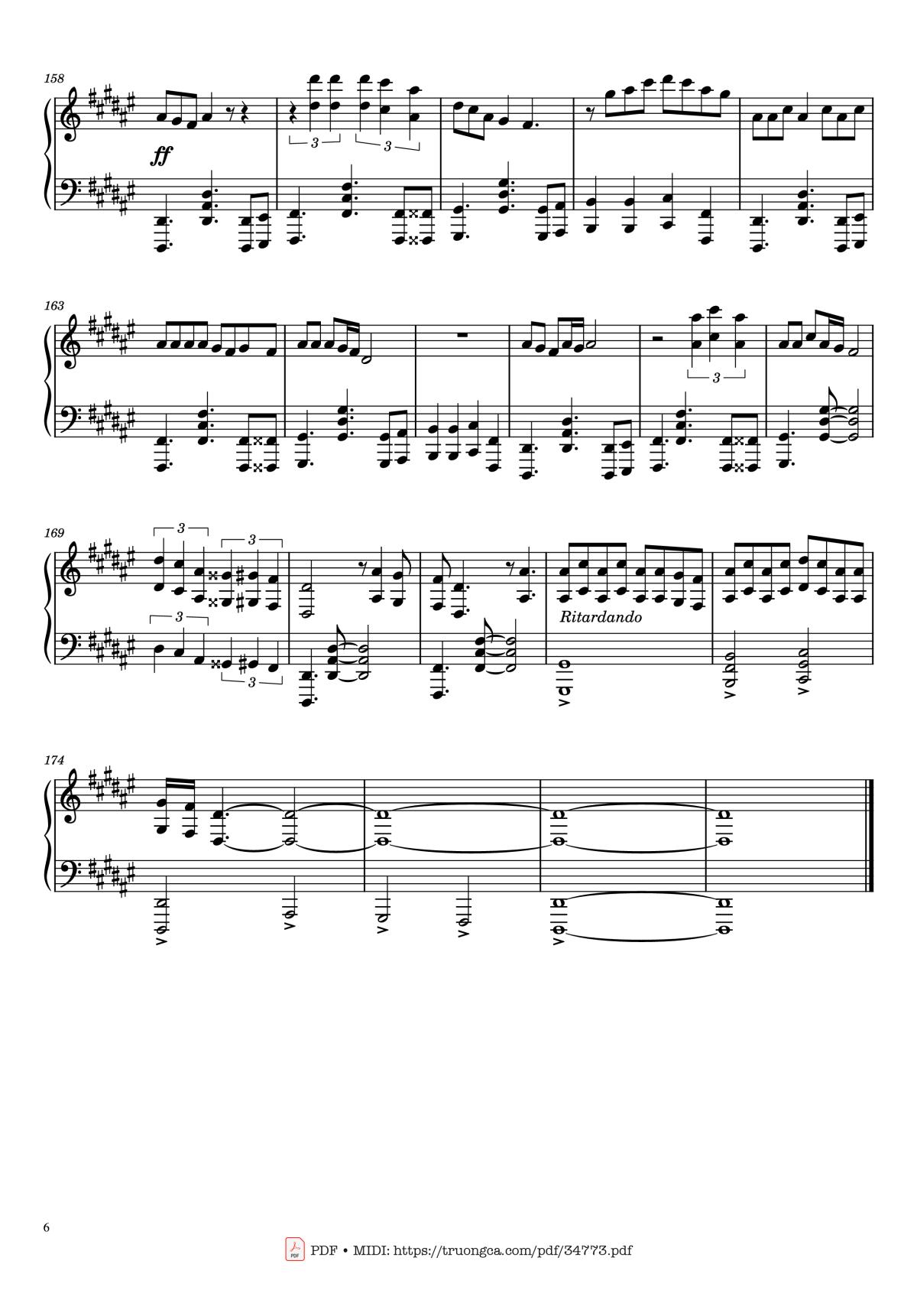 Page 6 of the piano sheet music PDF Piano – Sweet Child o