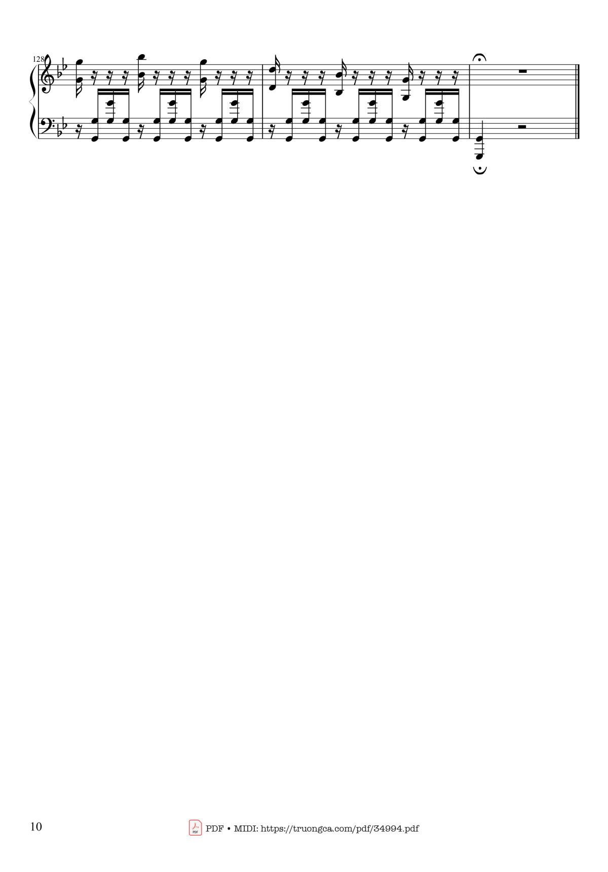Page 10 of the piano sheet music PDF Piano – Summer - Vivaldi - Presto Piano by Antonio Vivaldi