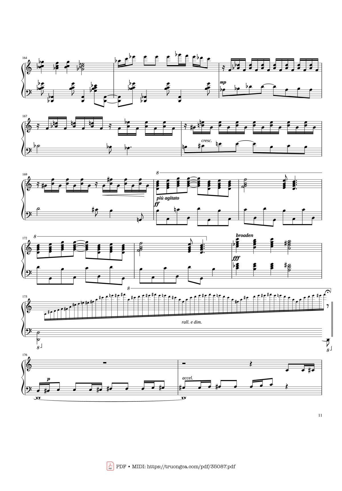 Page 11 of the piano sheet music PDF Piano – Rhapsody in Blue Piano by George Gershwin