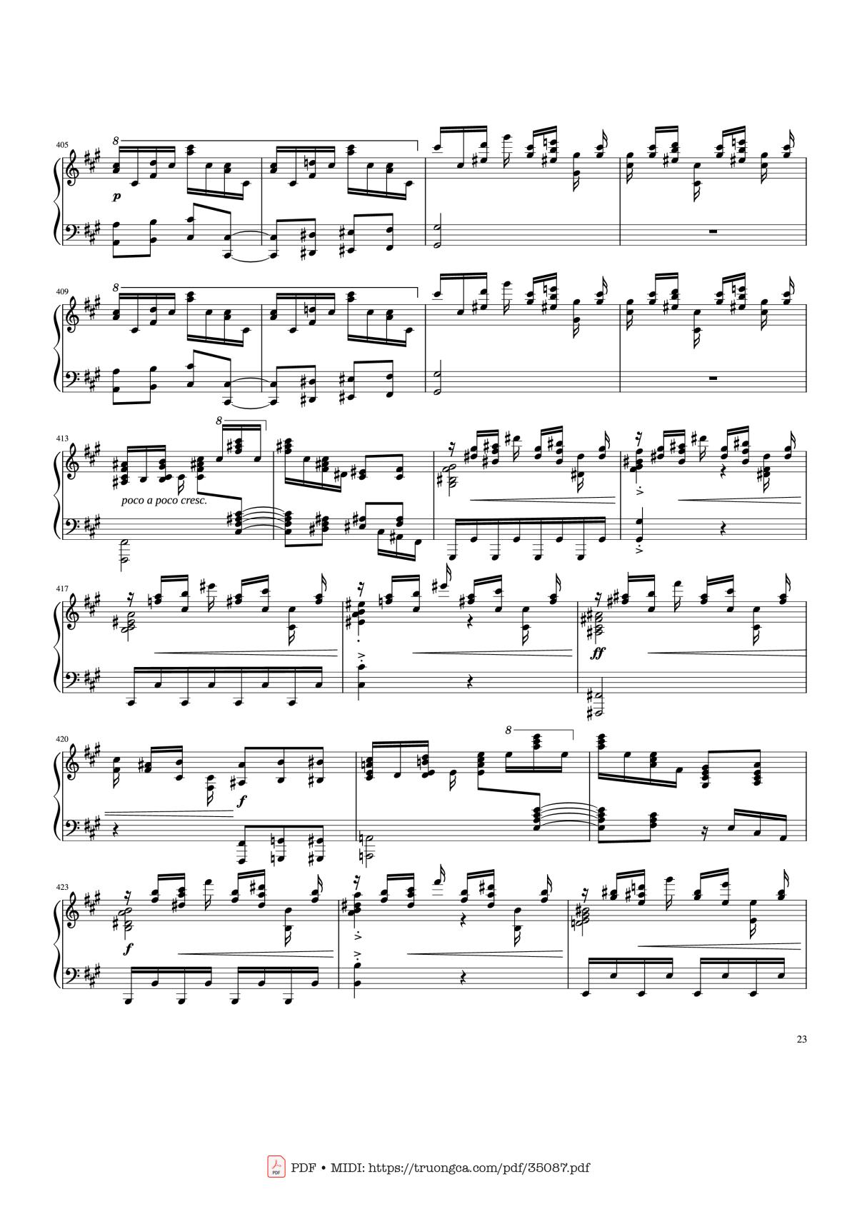 Page 23 of the piano sheet music PDF Piano – Rhapsody in Blue Piano by George Gershwin