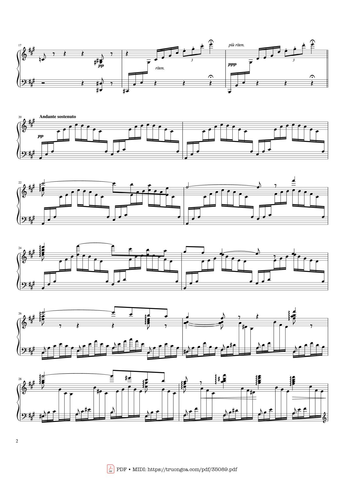 Page 2 of the piano sheet music PDF Piano – Hymne à Sainte Cécile Piano Solo by Franz Liszt