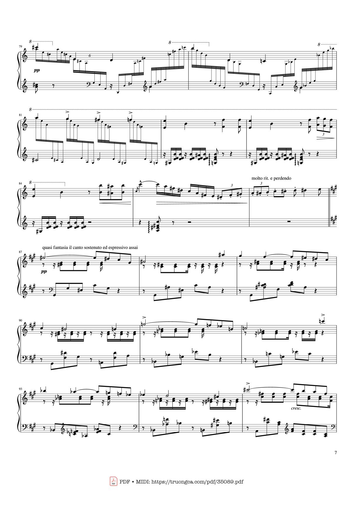 Page 7 of the piano sheet music PDF Piano – Hymne à Sainte Cécile Piano Solo by Franz Liszt